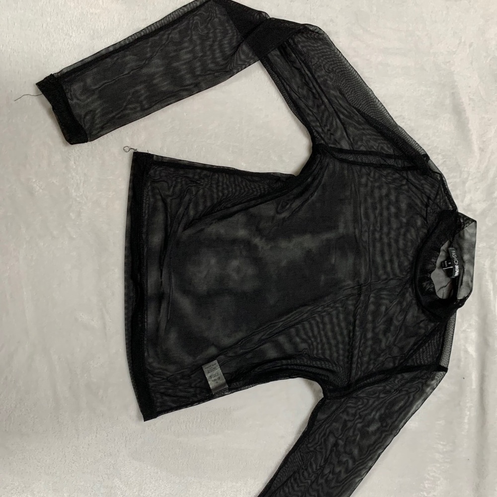 Mesh long sleeve top